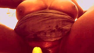 Village Girl Shaved Pussy Fucked Hard with Huge Vegetable Dildo