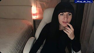 mlady jessy strips teases caresses clit fingers pussy to creamy orgasm