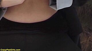 whoa 😲 redhead bbw milf unleashes golden shower peeing outdoors in public!