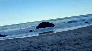 latina milf on beach spreads for big cock clit licking and monster dick muff diving relaxation