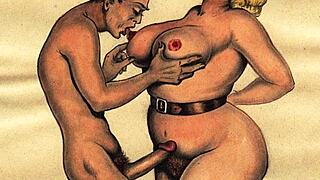 Vintage erotic art captures antique passion