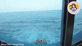 Macy chan bares pussy for creampie blowjob in romantic cruise sex pose adventure