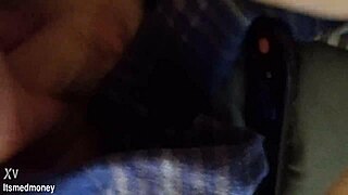 Suggestive bedroom couple teases wet desires