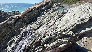 horny couple sneaks quick beach fuck on vacation