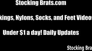 three stocking-clad hotties slurp sweaty toes in wild foot fetish frenzy!