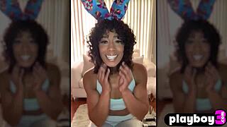 PETITE EBONY MILF MISTY STONE POSES ASS BEFORE FINGERING PUSSY