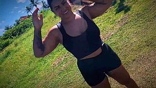 african couple licks sweaty armpits and salty beach pussy in doggystyle