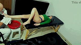 Intense Foot Bath Massage Leads to Toe Sucking and Explosive Cum Blast