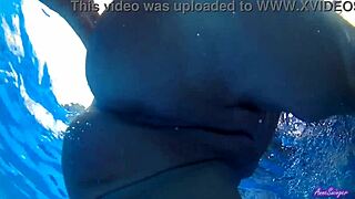 Couple fucks in pool water