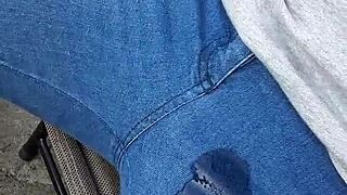wife pisses soaking tight jeans wet
