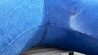wife pisses soaking tight jeans wet