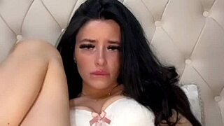 Horny British Girlfriend Teases with Dildo on Webcam Solo Show