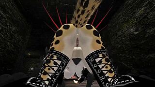 Demon Hunter's Heart Pounds with Shemale Furry Monster Blowjob Ecstasy