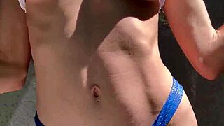 damn that bikini strip has me hooked on her wet milf pussy play