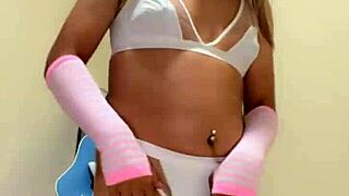 hot crossdressing transsexual bunny flaunts small tasty tits and curves