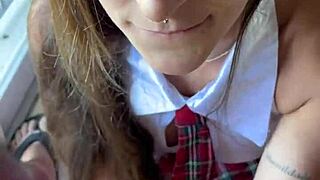 College friend invites study session turns into blonde blowjob doggystyle