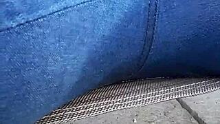 wife pisses soaking tight jeans wet
