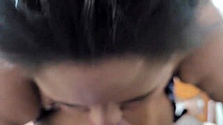 Big Cum Load Fills Fat Brazilian Milf's Hungry Mouth