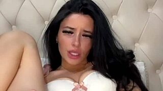 Horny British Girlfriend Teases with Dildo on Webcam Solo Show