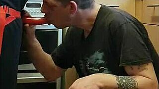 Girlfriend pegs boyfriend's ass homemade in kitchen, cornfield shower, ass to mouth public