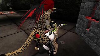 Demon Hunter's Heart Pounds with Shemale Furry Monster Blowjob Ecstasy