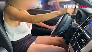 wife flashes tits trades panties with gas station attendant in public outdoor thrill