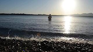 They watch as big ass wife gets beach pounded doggystyle by huge cock