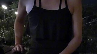 shemale ting xuan bares it all in heels at public garden