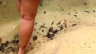 asian wife bares big tits nude beach thrill