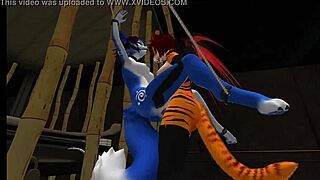 BLUE VIXEN POUNDED RAW BY FURRY SHEMALE LATEX FUCK FEST!