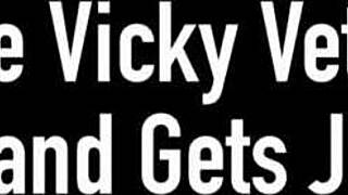 stacked blonde vicky vette titty fucks cock jizz blast!