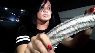 The rideshare driver pulls over in traffic for a quick cum break