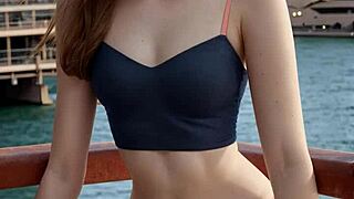 lingerie model teases panties and barefoot curves at sydney opera house