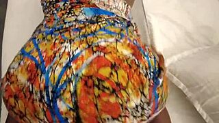 Teasing Ebony BBW Bends Over After Shower for Big Cock Creampie Doggystyle Ride