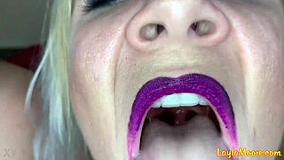 watch whitney morgan's huge lipstick mouth fetish up close
