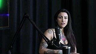 Lexi Mallet sheer red lingerie teases clients with positions