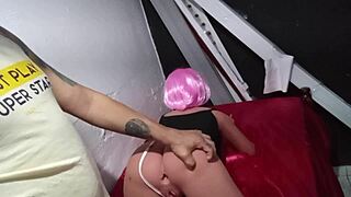 hot stepdaughter in schoolgirl outfit fucks herself silly with toys outdoors publicly