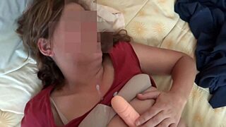 at 59 i luv shoving my huge dildo deep cumshot all over my big tits