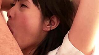 Well-endowed dude pounds schoolgirl costume Asian in hardcore creampie frenzy