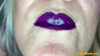 watch whitney morgan's huge lipstick mouth fetish up close