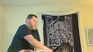 Ebony amateur bends over for homemade creampie doggystyle on holiday weekend