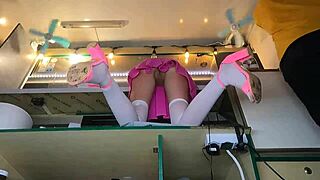 my boss said no panties for extra cash so here i go bare pussy working
