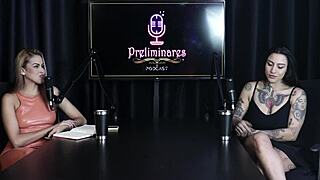 Lexi Mallet sheer red lingerie teases clients with positions