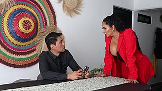 Secretary Aldo and Gali Diva Share Bedroom Kissing with Latina Domination