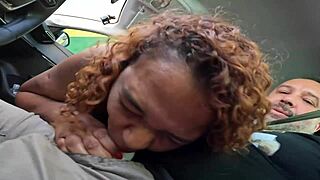 emily leoa slams her giant brazilian ass down bareback in street car casting
