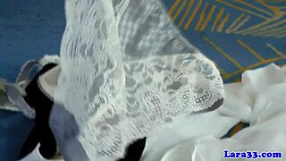 prim british cougar surprises with muffs diving and doggystyle fucks in lingerie trio