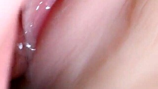 Fuck doll's shaved pussy and tight asshole get lubed up close for double toy penetration handjob fetish.