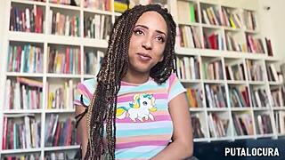 la mulata luna blackx entrevista cachonda termina chupando leche de torbe