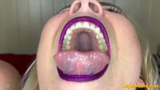 watch whitney morgan's huge lipstick mouth fetish up close