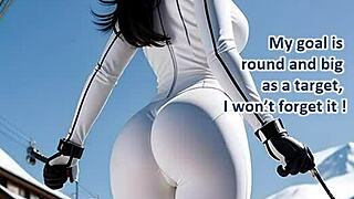 Brunette in leather catsuit tempts outdoor car sex at snowy ski resort dream